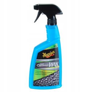 Meguiar’s Hybrid Ceramic Wax w niebieskiej butelce z atomizerem.